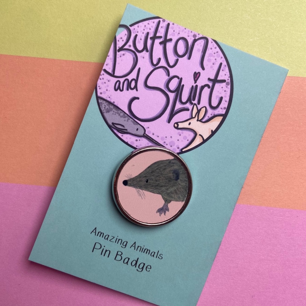Common Shrew Pin Badge