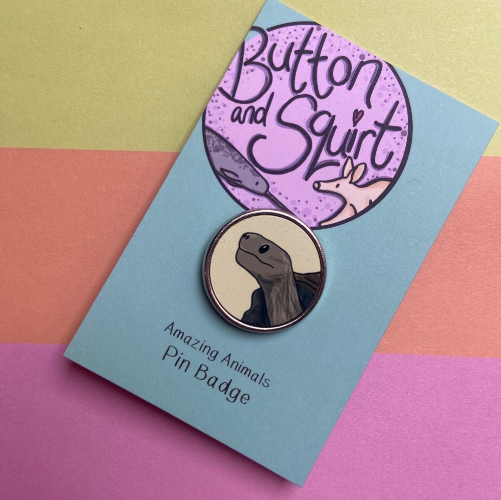 Galapagos Tortoise Pin Badge
