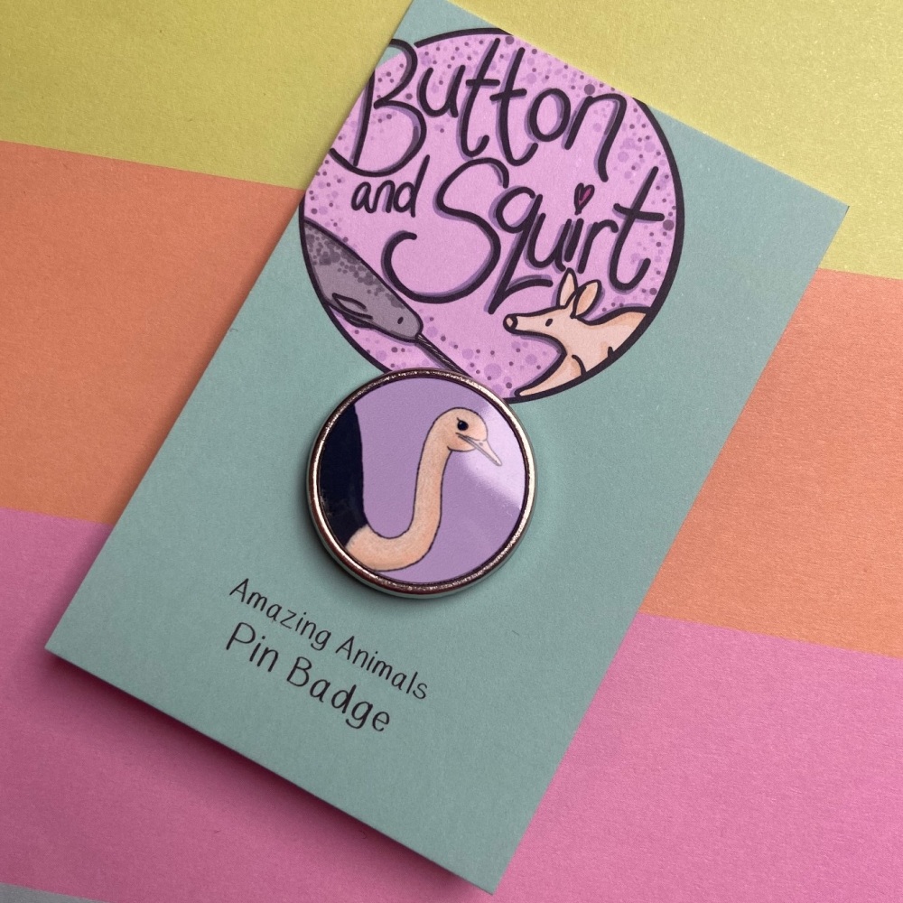 Ostrich Pin Badge