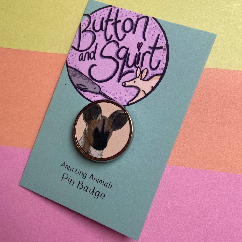 Painted Dog Pup Pin Badge