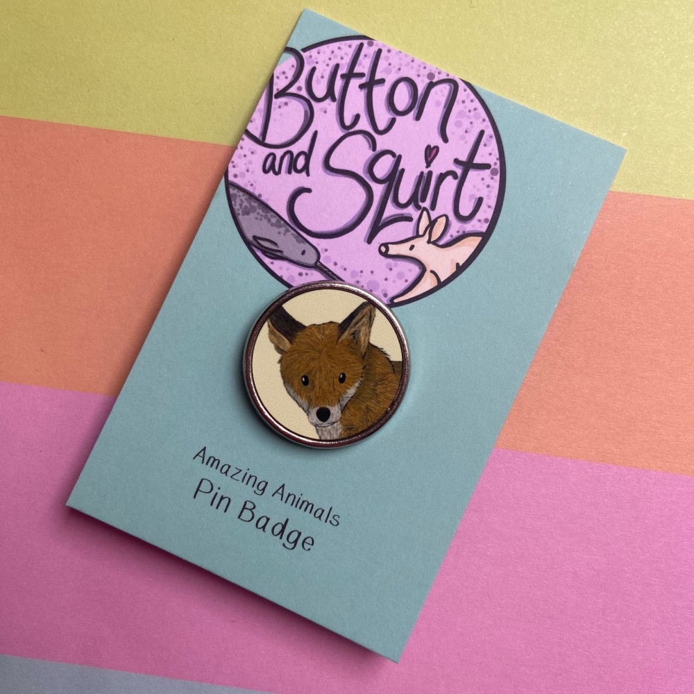 Red Fox Pin Badge