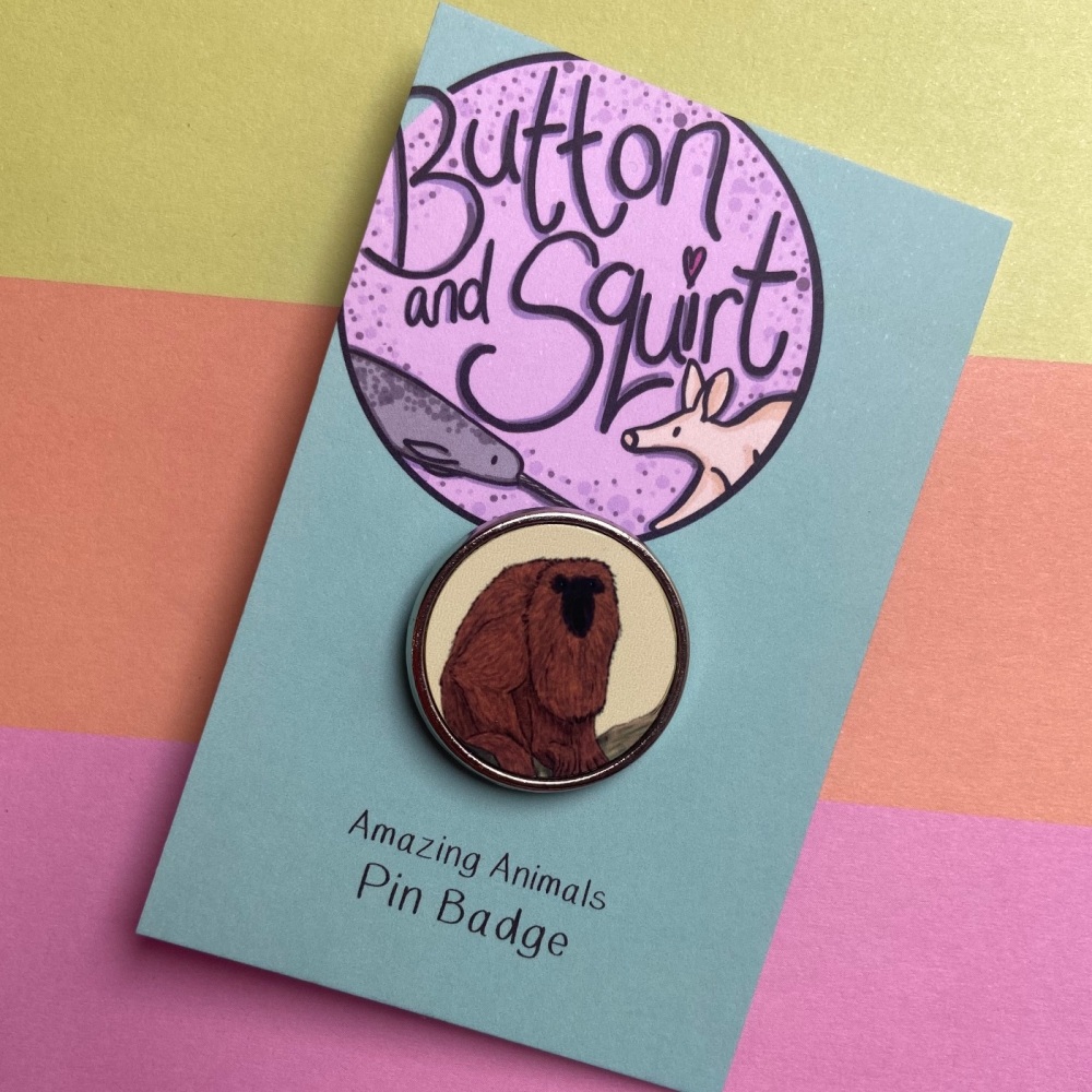 Red Howler Monkey Pin Badge