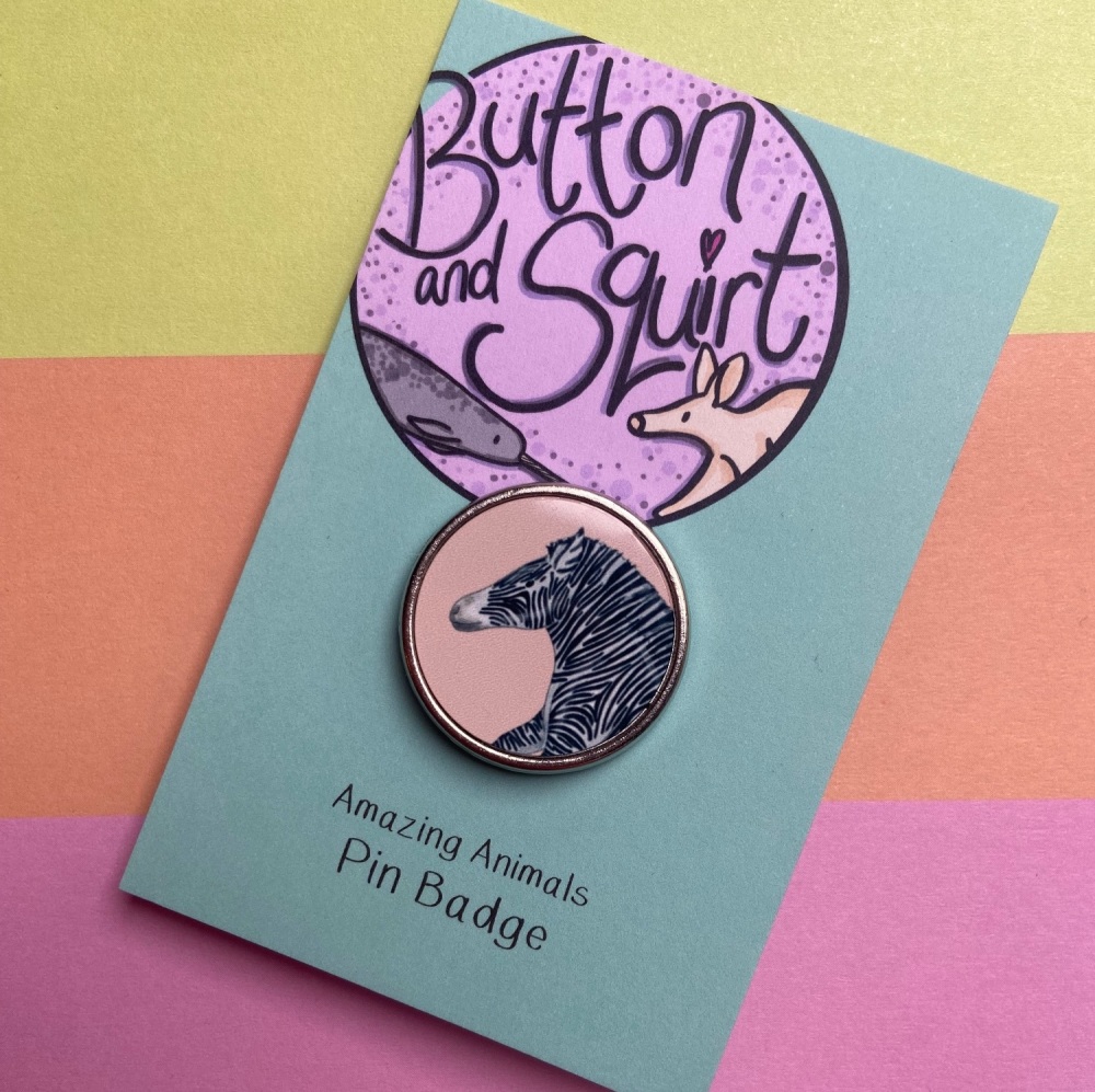 Zebra Pin Badge