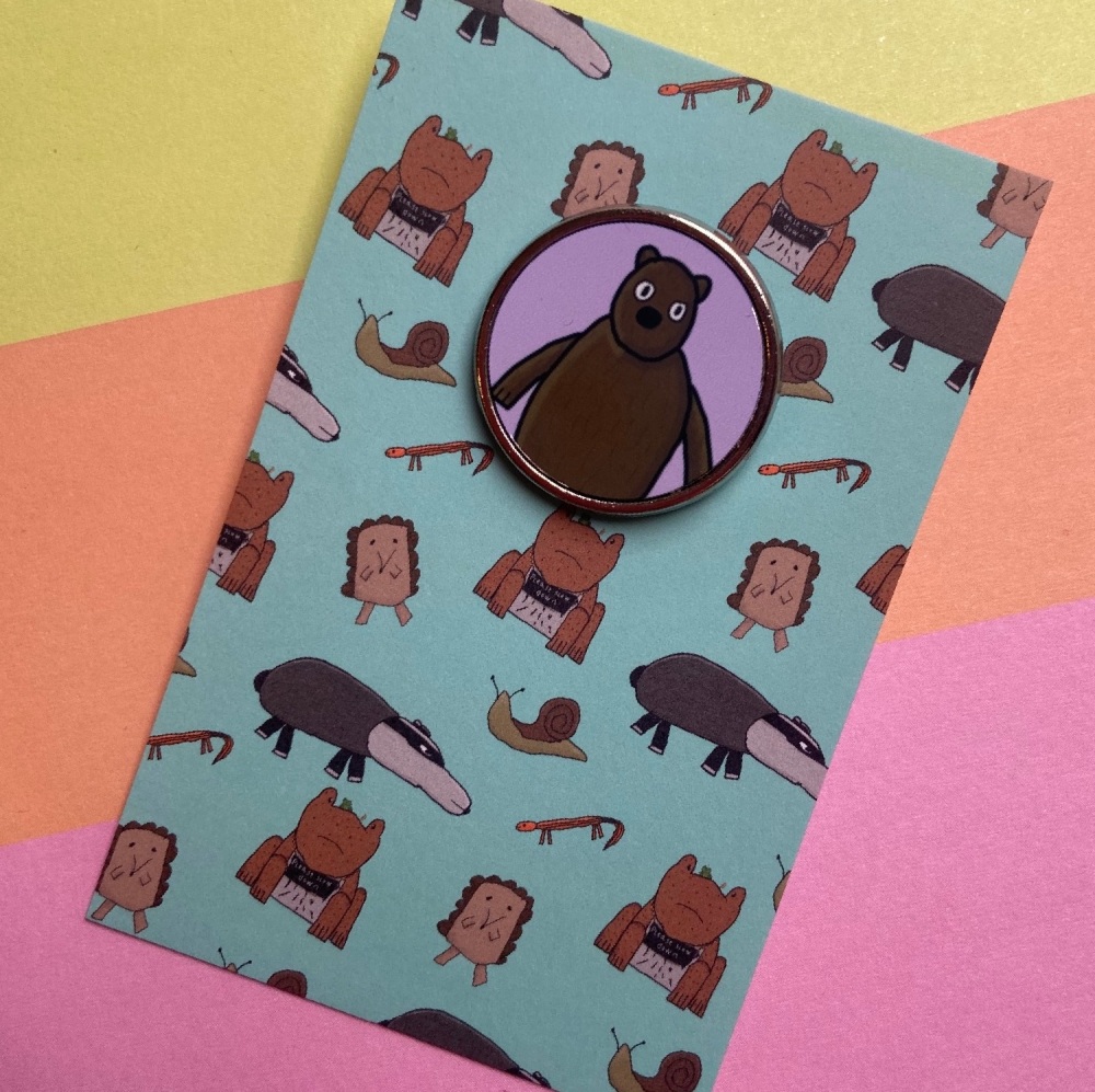 Dexter’s Brown Bear Pin Badge