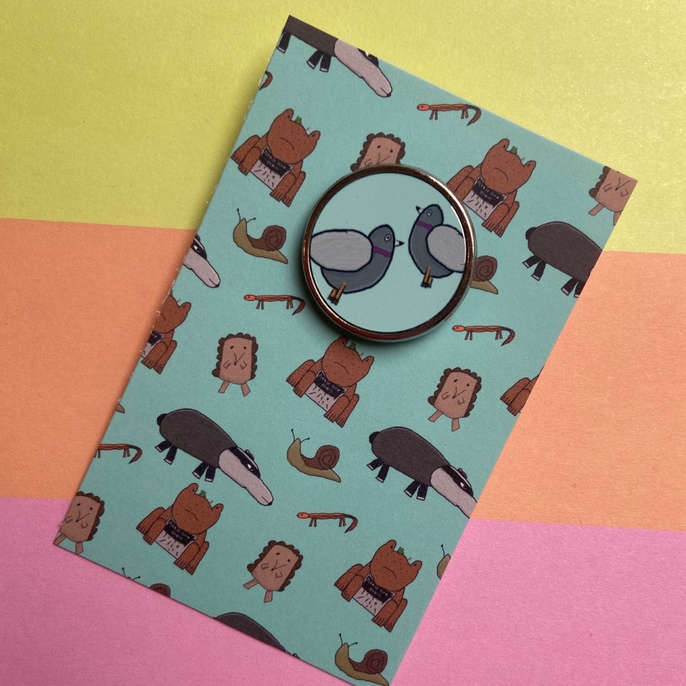 Dexter’s ‘Pair of Pigeons’ Pin Badge