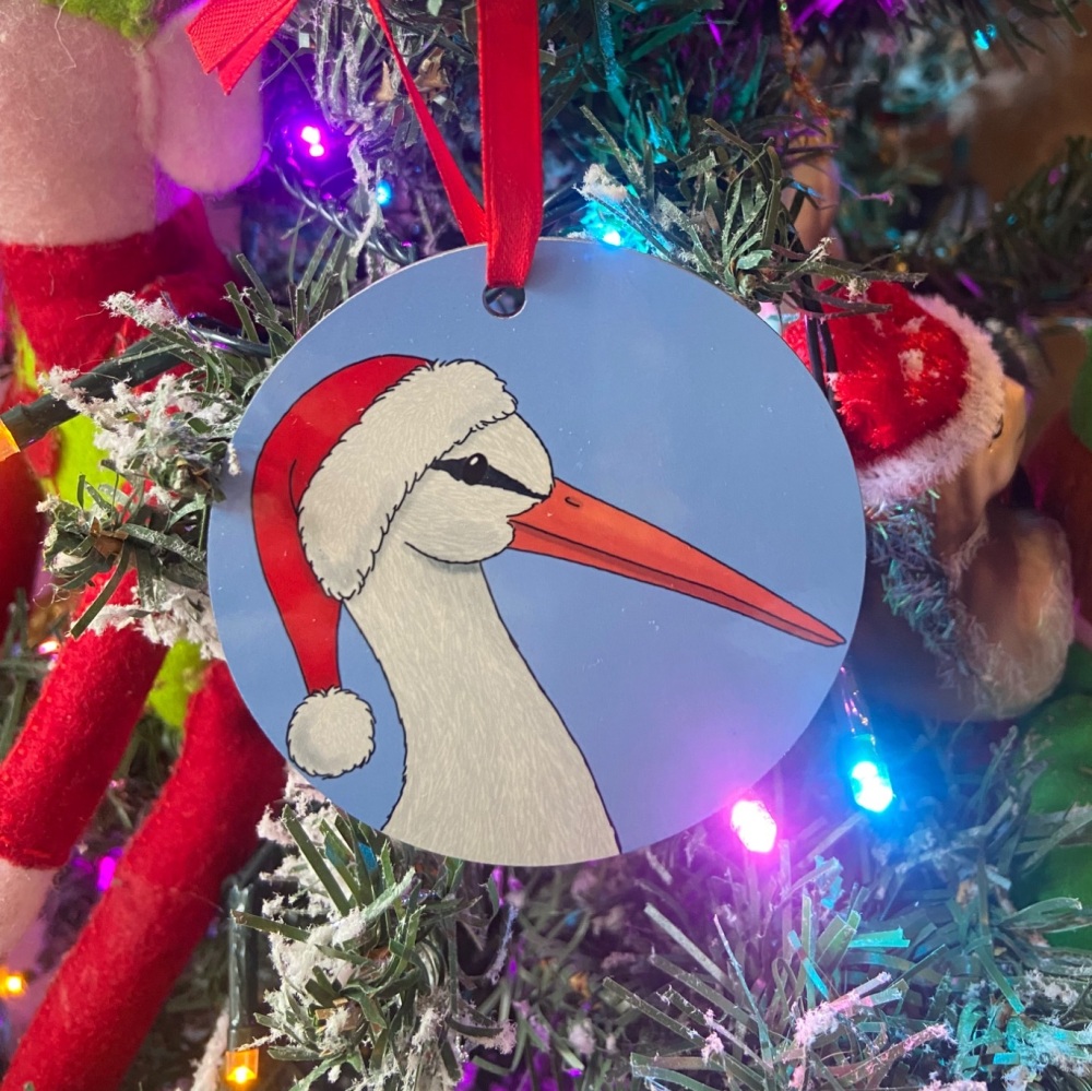 White Stork Christmas Decoration