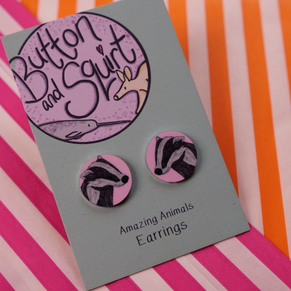 Badger Stud Earrings