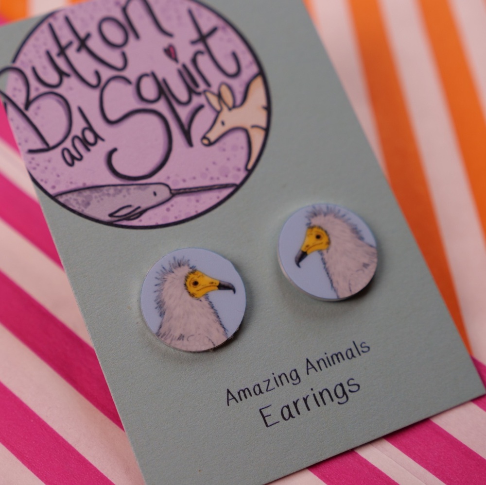 Egyptian Vulture Stud Earrings
