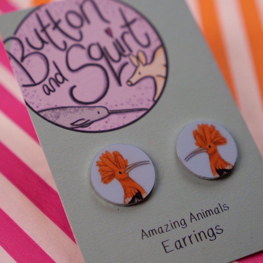 Hoopoe Stud Earrings