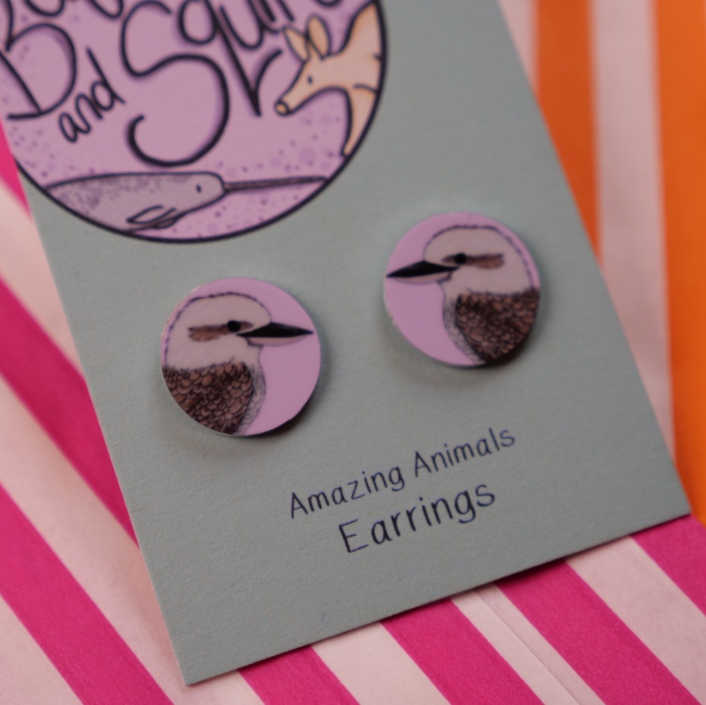 Laughing Kookaburra Stud Earrings