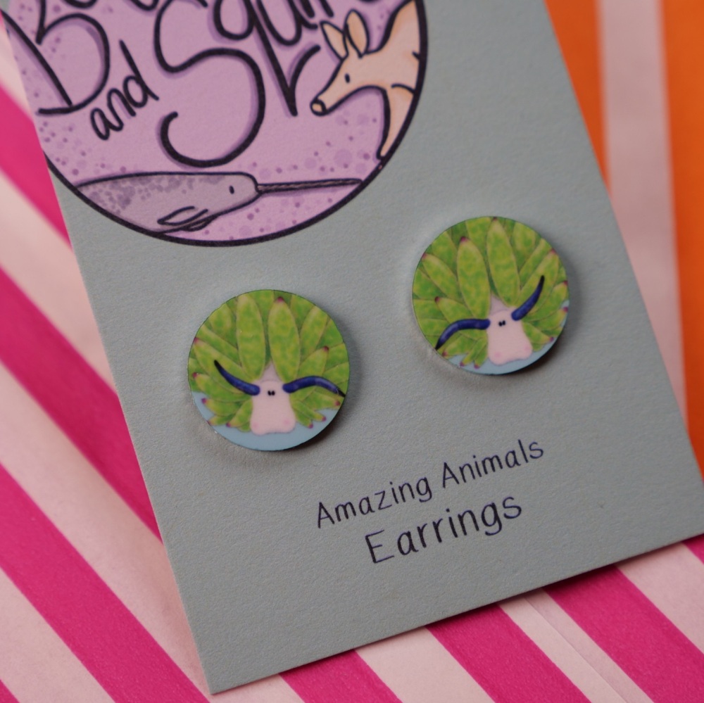 Leaf Sheep Stud Earrings