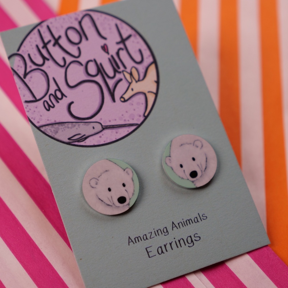 Polar Bear Stud Earrings