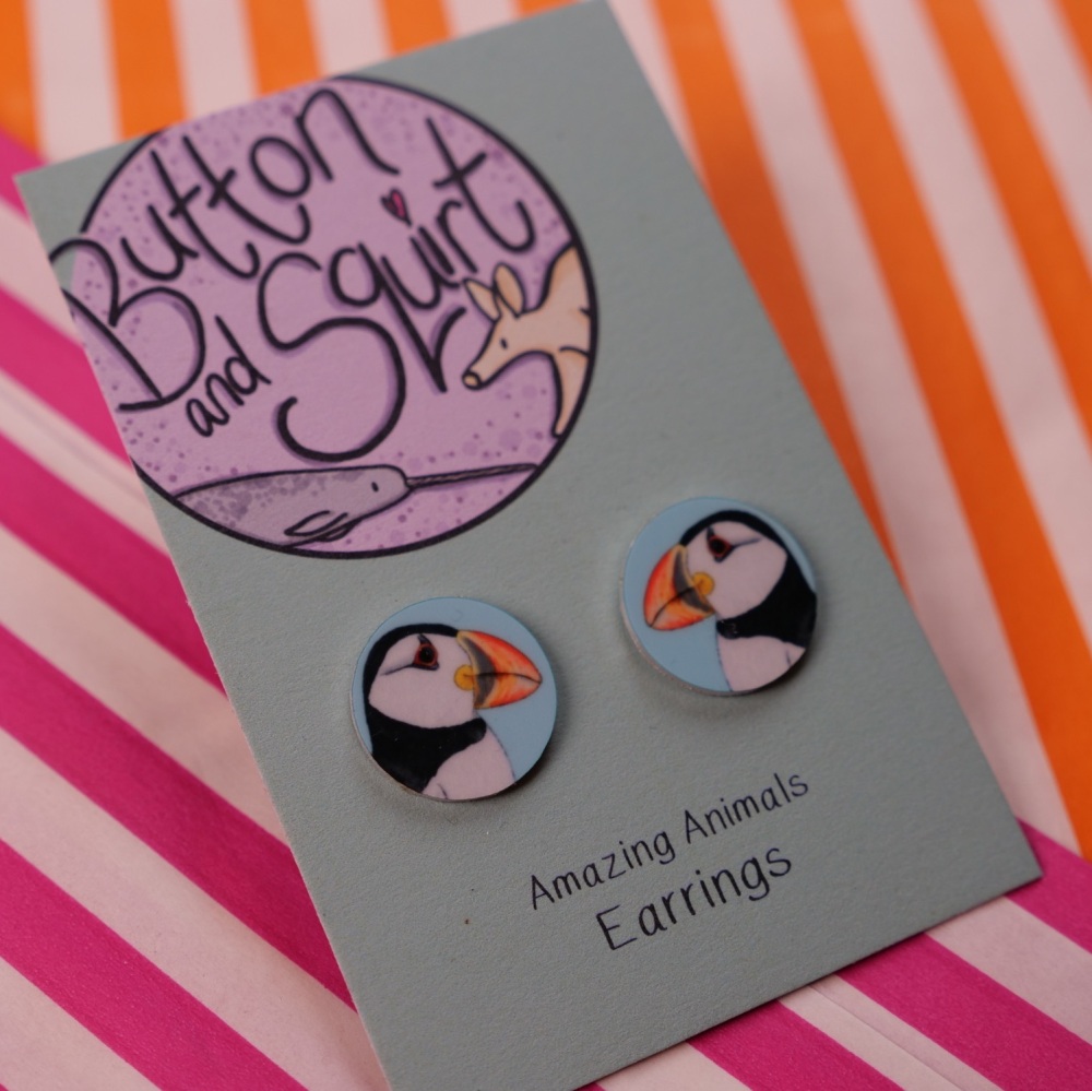 Puffin Stud Earrings