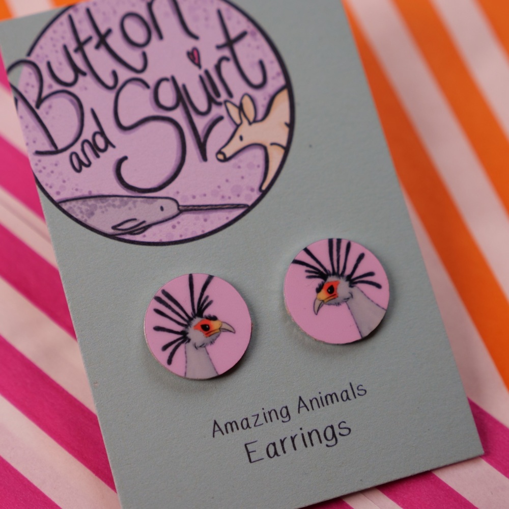 Secretary Bird Stud Earrings