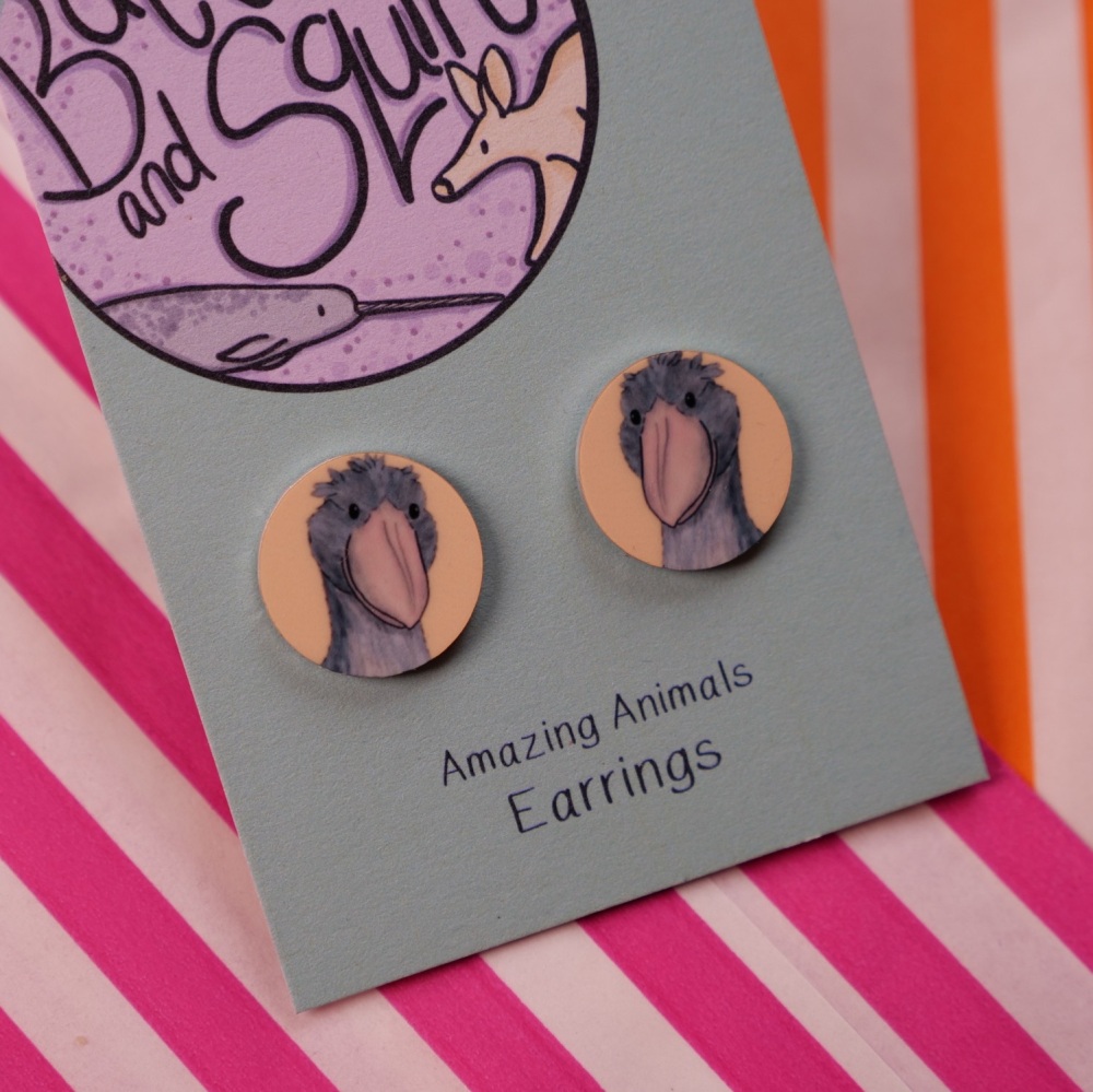 Shoebill Stud Earrings
