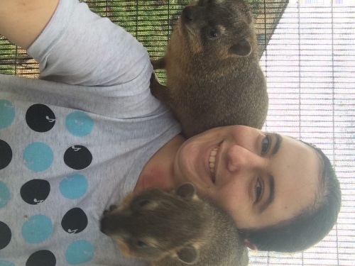 high school intern with kopje and embale the rock hyrax