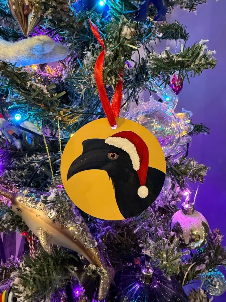 Black Hornbill Christmas Decoration