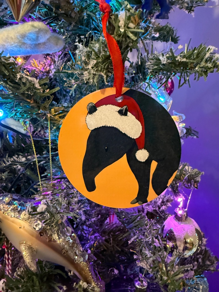 Malayan Tapir Christmas Decoration - Orange