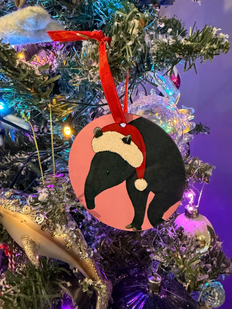 Malayan Tapir Christmas Decoration - Pink