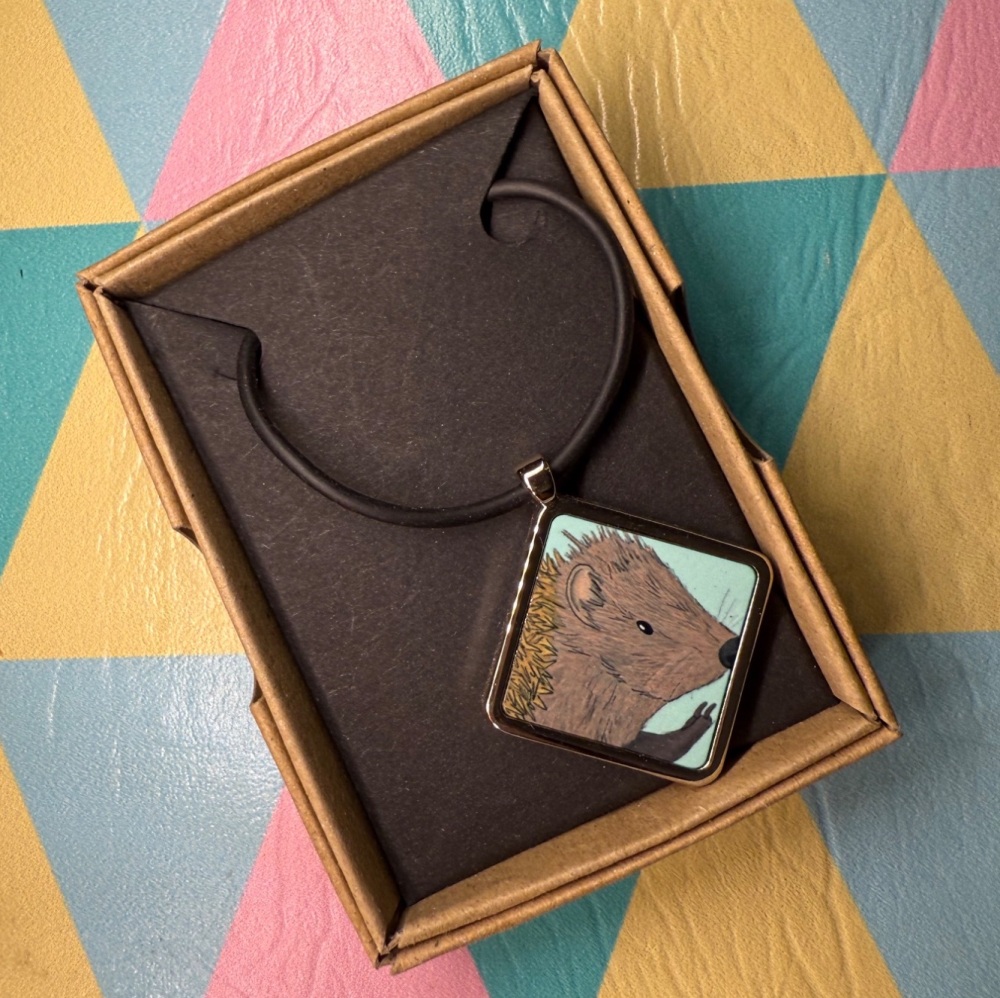 Hedgehog Necklace - Blue