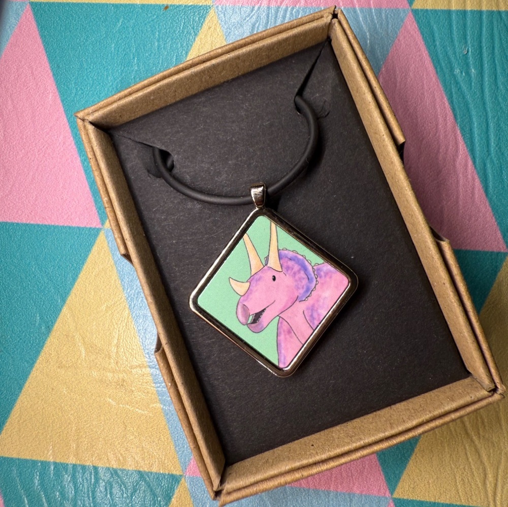 Triceratops Necklace - Turquoise