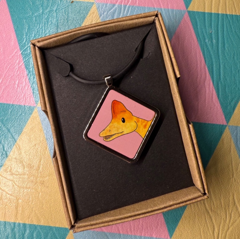Corythosaurus Necklace - Pink