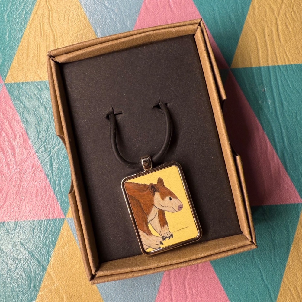 Tree Kangaroo Necklace - Yellow - Rectangle