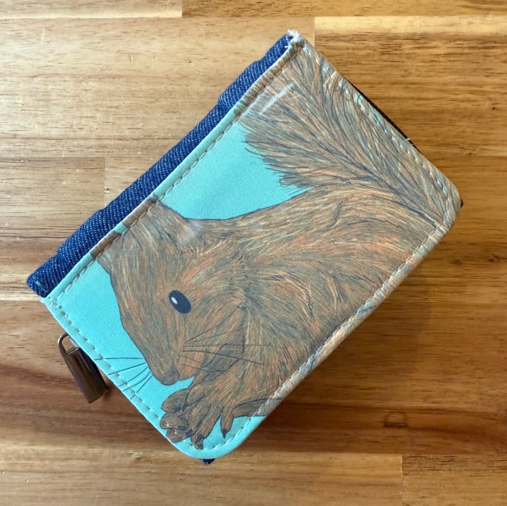 Red Squirrel Denim Purse