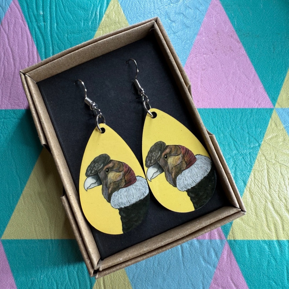 Andean Condor Earrings - Yellow