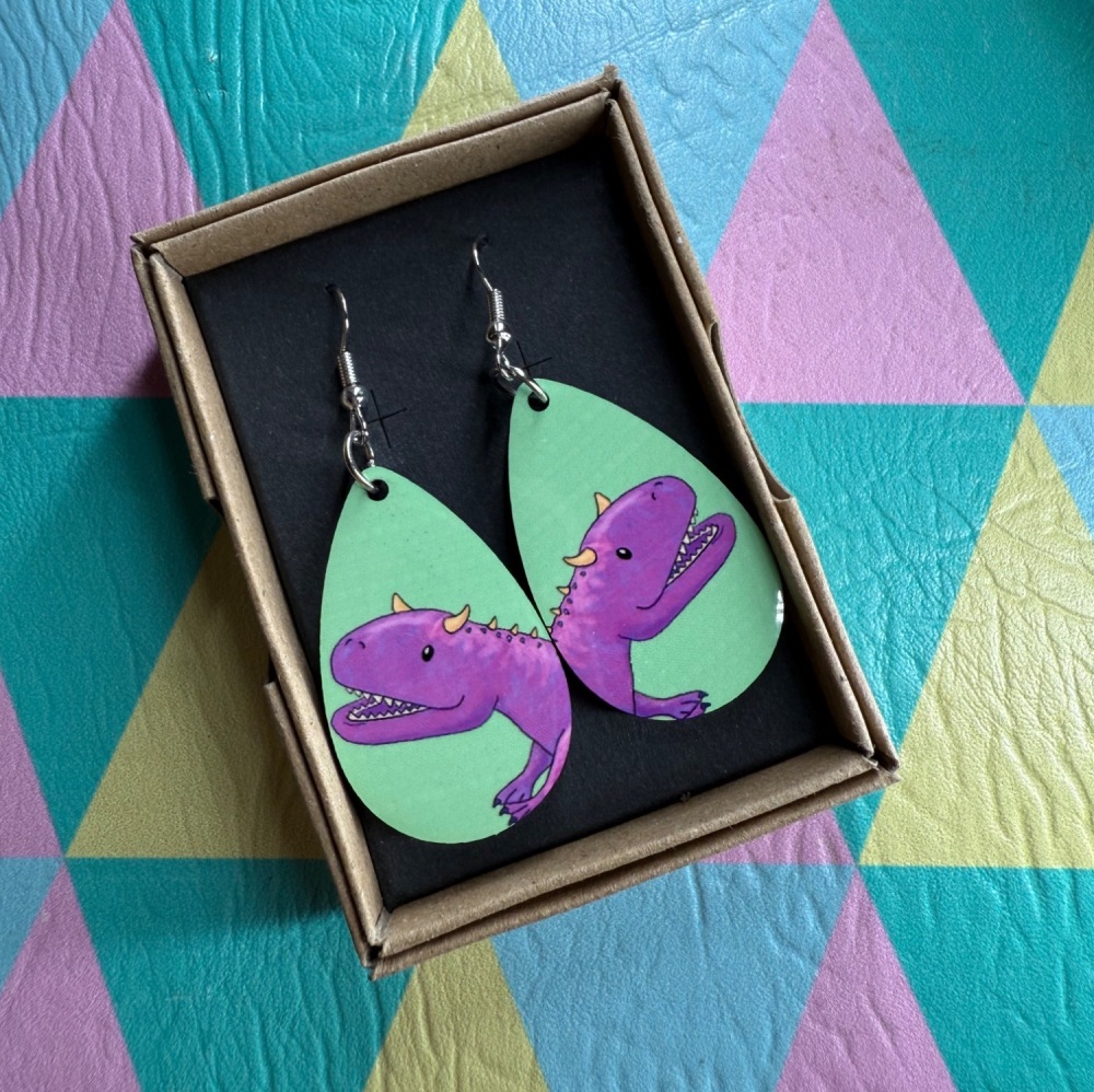 Carnotaurus Drop Earrings - Turquoise