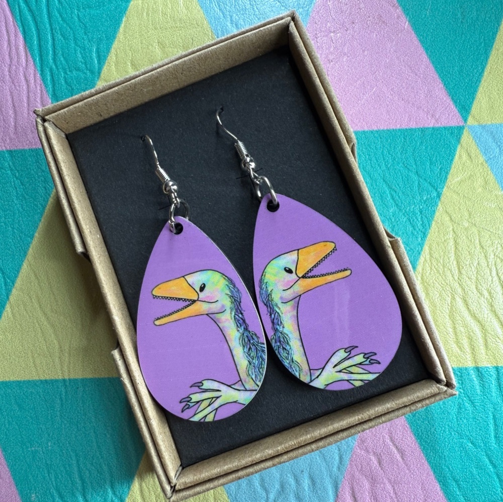 Epidendrosaurus Earrings - Purple