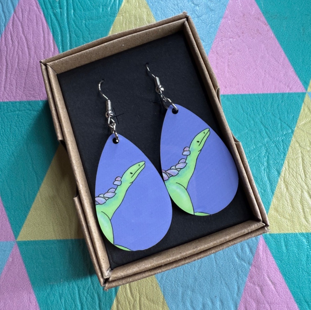 Kentrosaurus Earrings - Blue