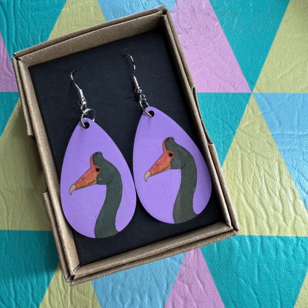 Magpie Goose Earrings - Purple