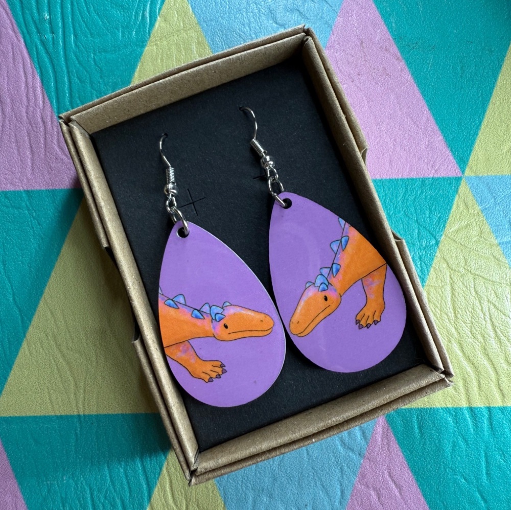 Yingshanosaurus Earrings - Purple