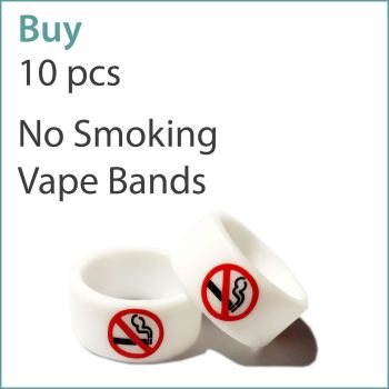 3) Printed Vape Bands x 10 pcs (No Smoking)