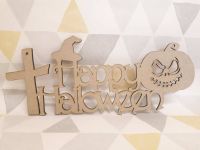 Happy Halloween plaque Cross