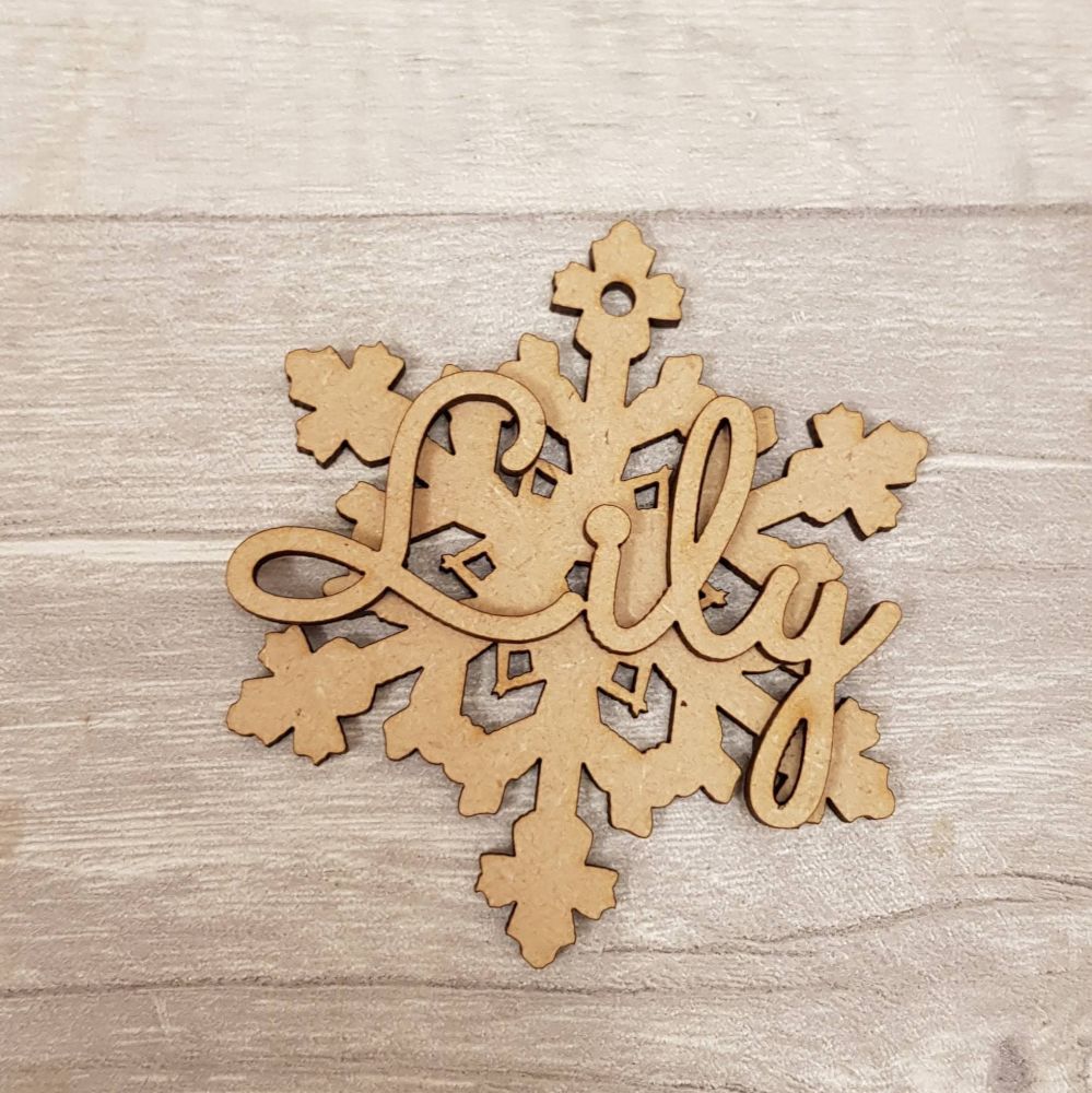 Snowflake with name bauble 