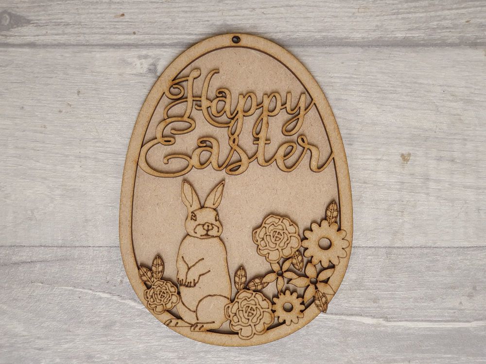 Happy Easter Rabbit Hanging Egg