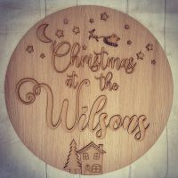 Christmas At The Surname Plaque 30cm