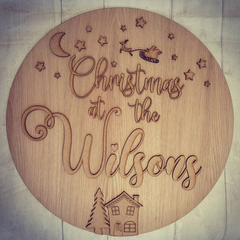 Christmas At The Surname Plaque 40cm