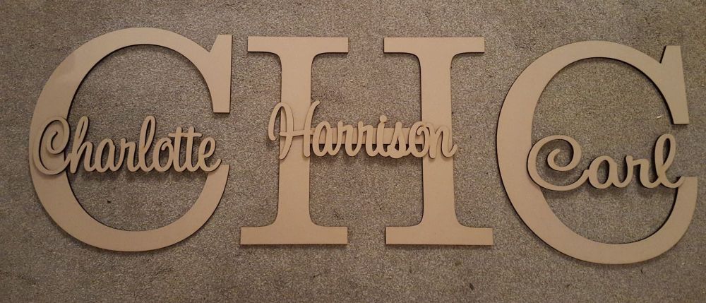 60cm Letter with Separate Name (POST INCLUDED ITEM)