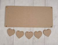 Bundle of 10 hanging hearts plaques