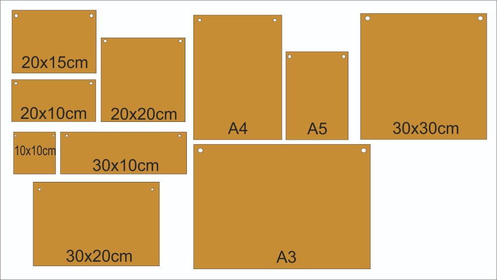 Blank 4mm Plaque (Various Sizes)