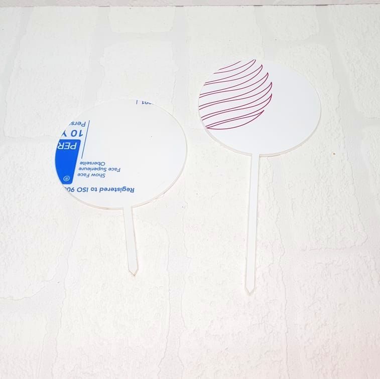 2mm Clear acrylic cake toppers  (pack of 10/20/50) long stem