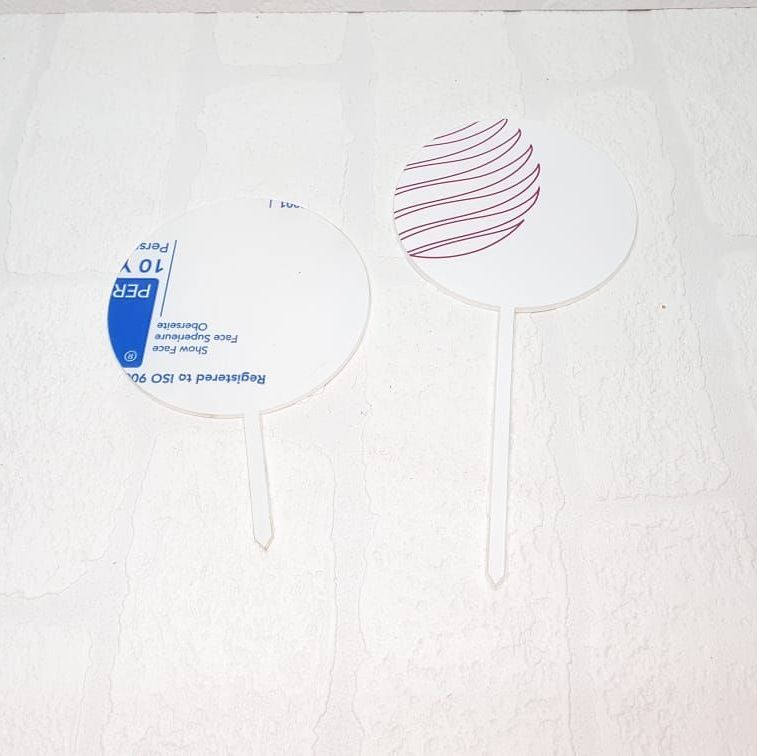 10cm short stem cake toppers  (pack of 1/5/10/20/50) (Clear acrylic)