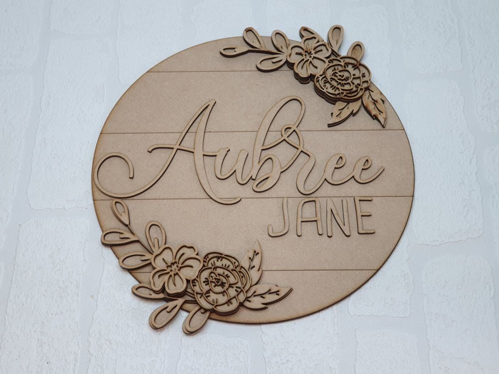 Layered Flower Double Name Plaque