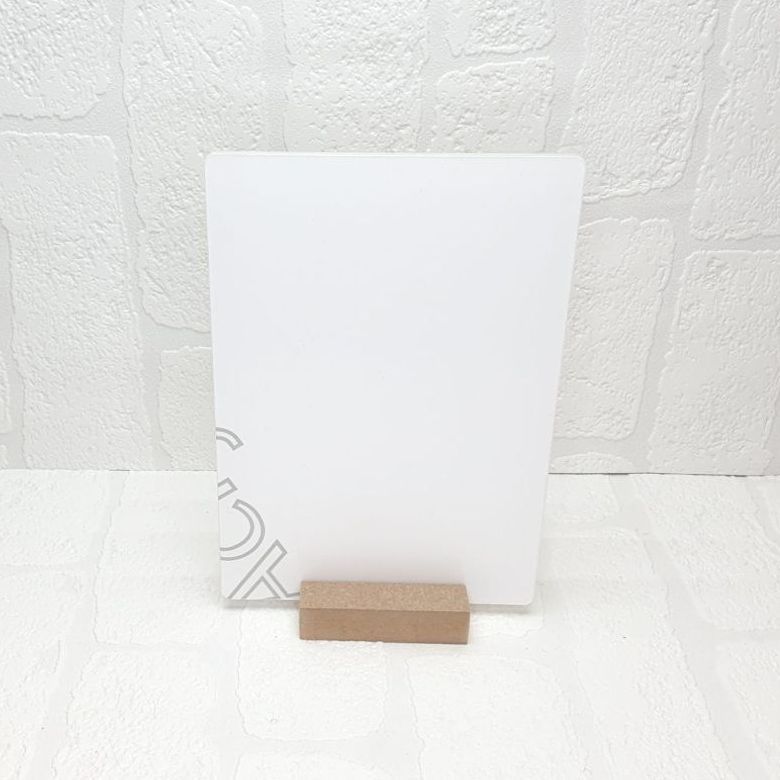 A5 Acrylic Rectangle and MDF base sign (Clear)