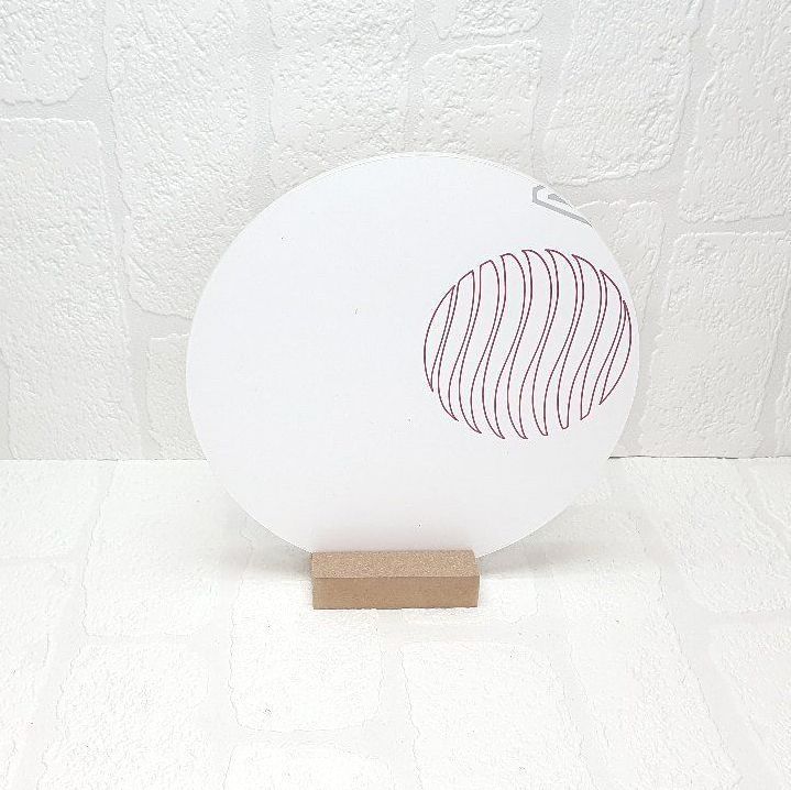 20cm  Acrylic Circle and MDF base sign (Clear)