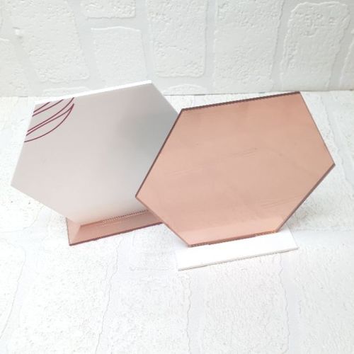20cm Acrylic Hexagon with base (Standard colour)