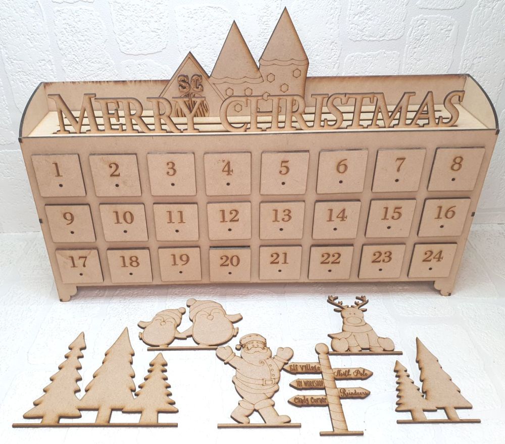 Bundle of 5 - 24 Drawer Merry Christmas Advent Calender (Postage included)